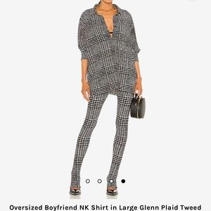 Norma Kamali plaid tweed two piece set revolve